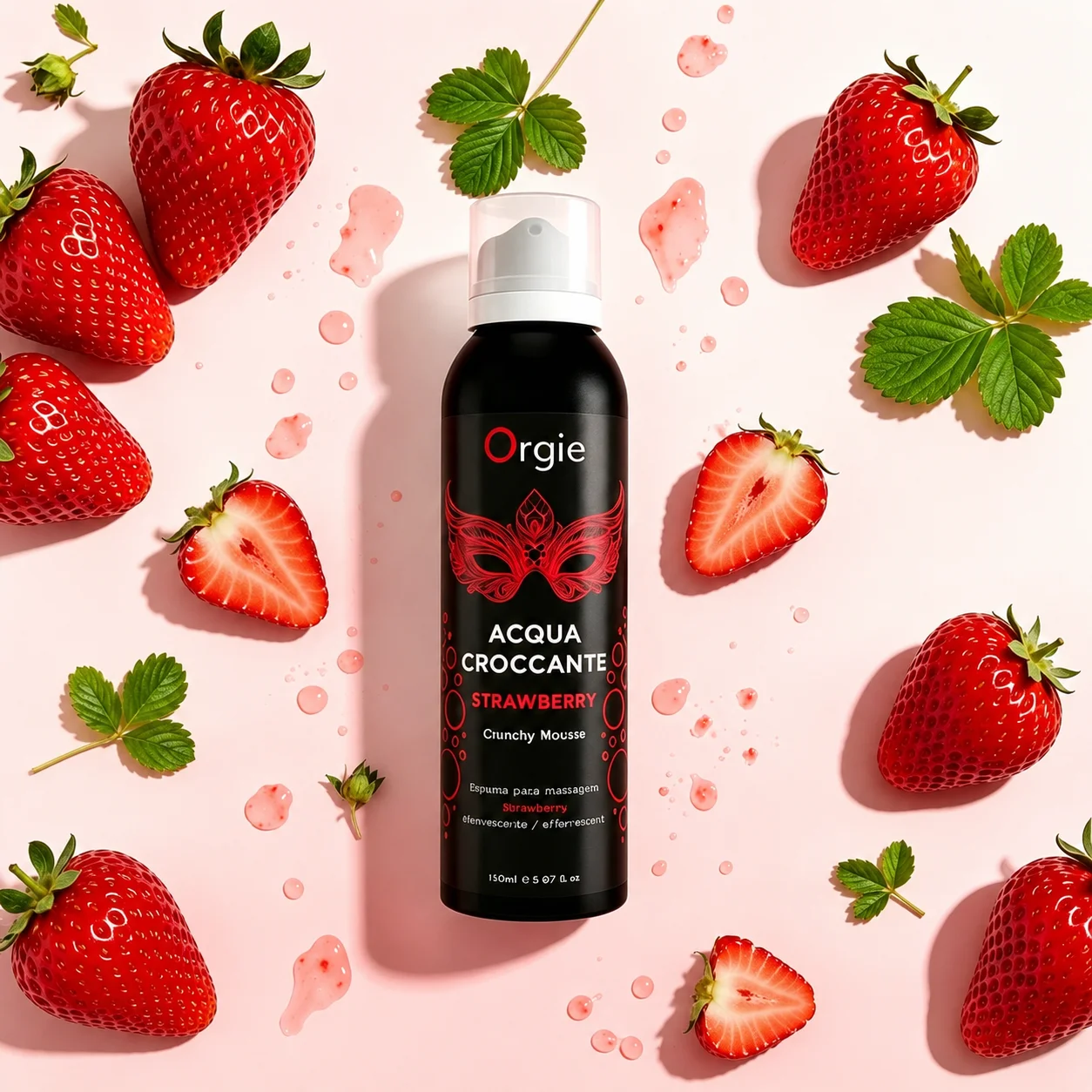葡萄牙 Orgie｜Acqua Croccante｜Strawberry 香甜草莓 跳動情趣按摩慕斯 150ml(請點擊內文中購買網址購買)