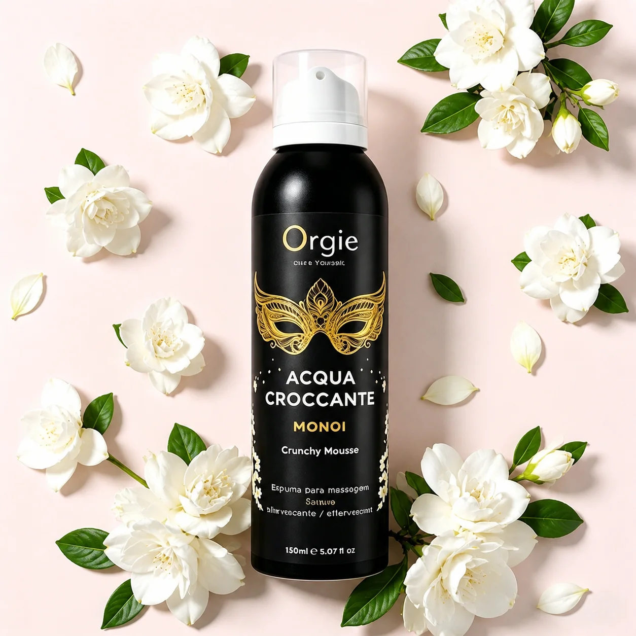 葡萄牙 Orgie｜Acqua Croccante｜Monoi 大溪地白梔子花 跳動情趣按摩慕斯 150ml(請點擊內文中購買網址購買)